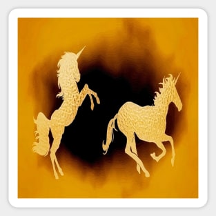 Unicorns-Couple golden beige Sticker